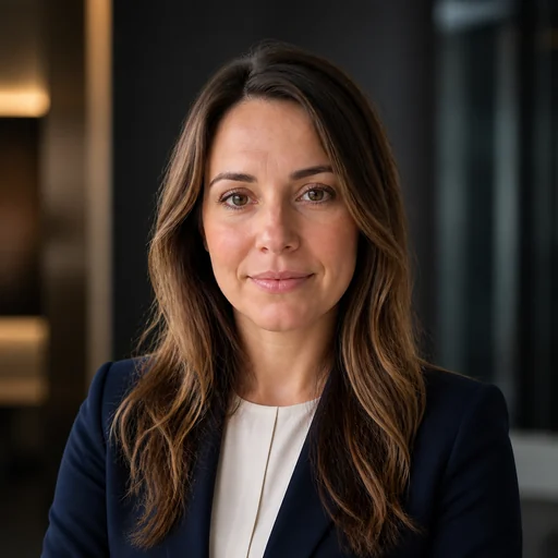 After — fictional Finance Headshot result, same subject
