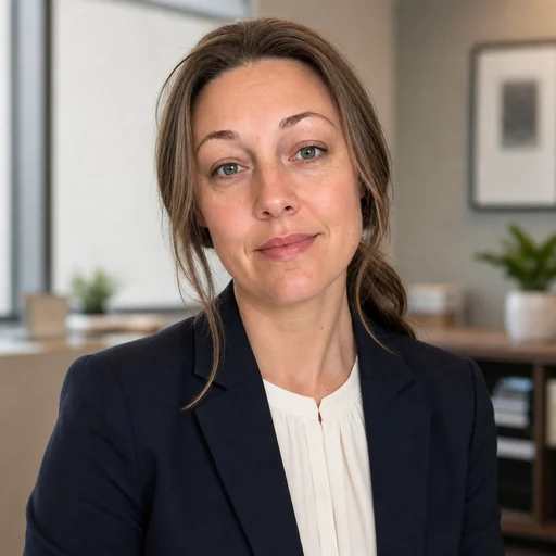 Fictional AI-generated LinkedIn headshot sample, same subject after result