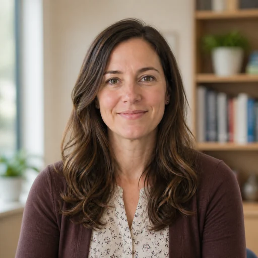After — fictional Teacher Headshot result, same subject