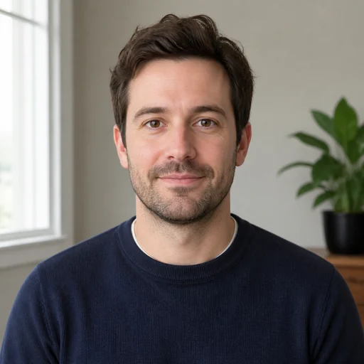 Before — fictional casual source photo for Accountant Headshot, same subject
