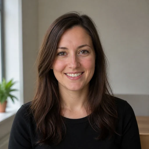 Before — fictional casual source photo for Business Headshot, same subject