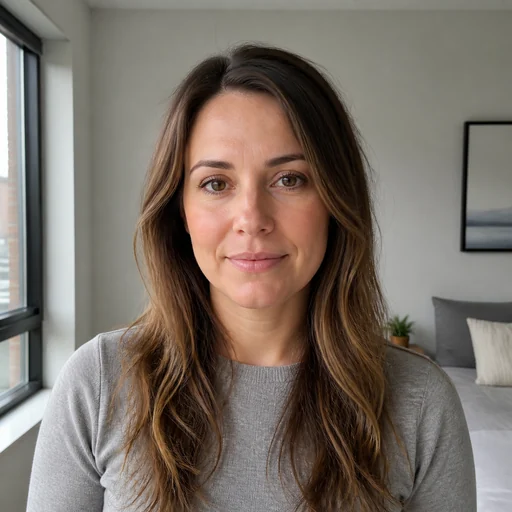 Before — fictional casual source photo for Finance Headshot, same subject
