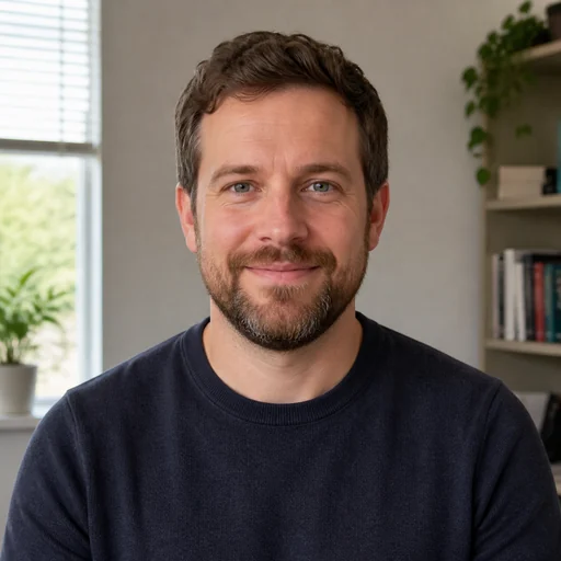 Before — fictional casual source photo for HR Manager Headshot, same subject