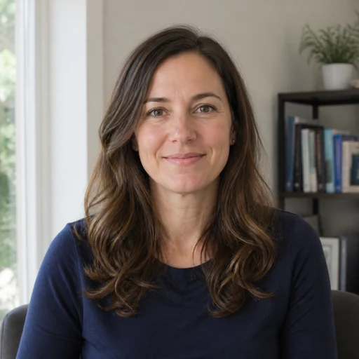 Before — fictional casual source photo for Teacher Headshot, same subject