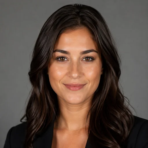 Fictional AI-generated close-up professional headshot sample