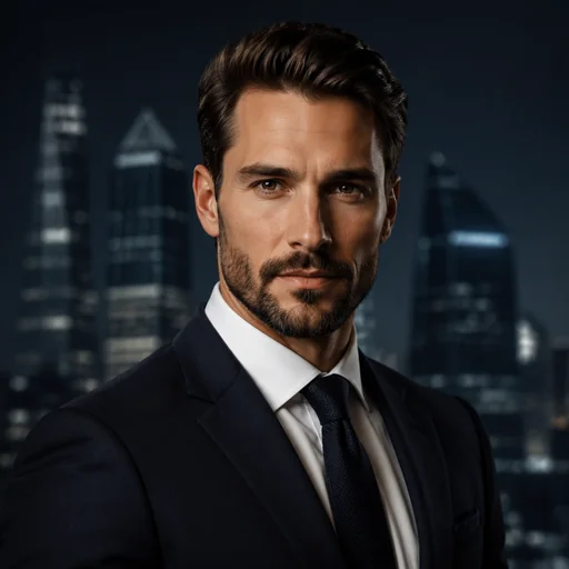 Fictional AI-generated finance professional headshot sample