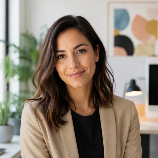 Fictional AI-generated freelancer headshot sample