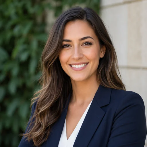 Fictional AI-generated outdoor professional headshot sample