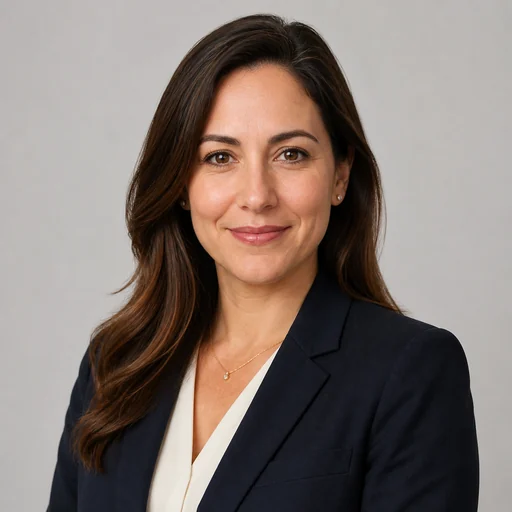 Fictional AI-generated female resume headshot sample