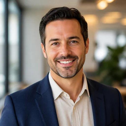 Fictional AI-generated male sales headshot sample