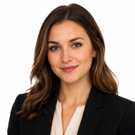 Fictional AI-generated white studio headshot sample